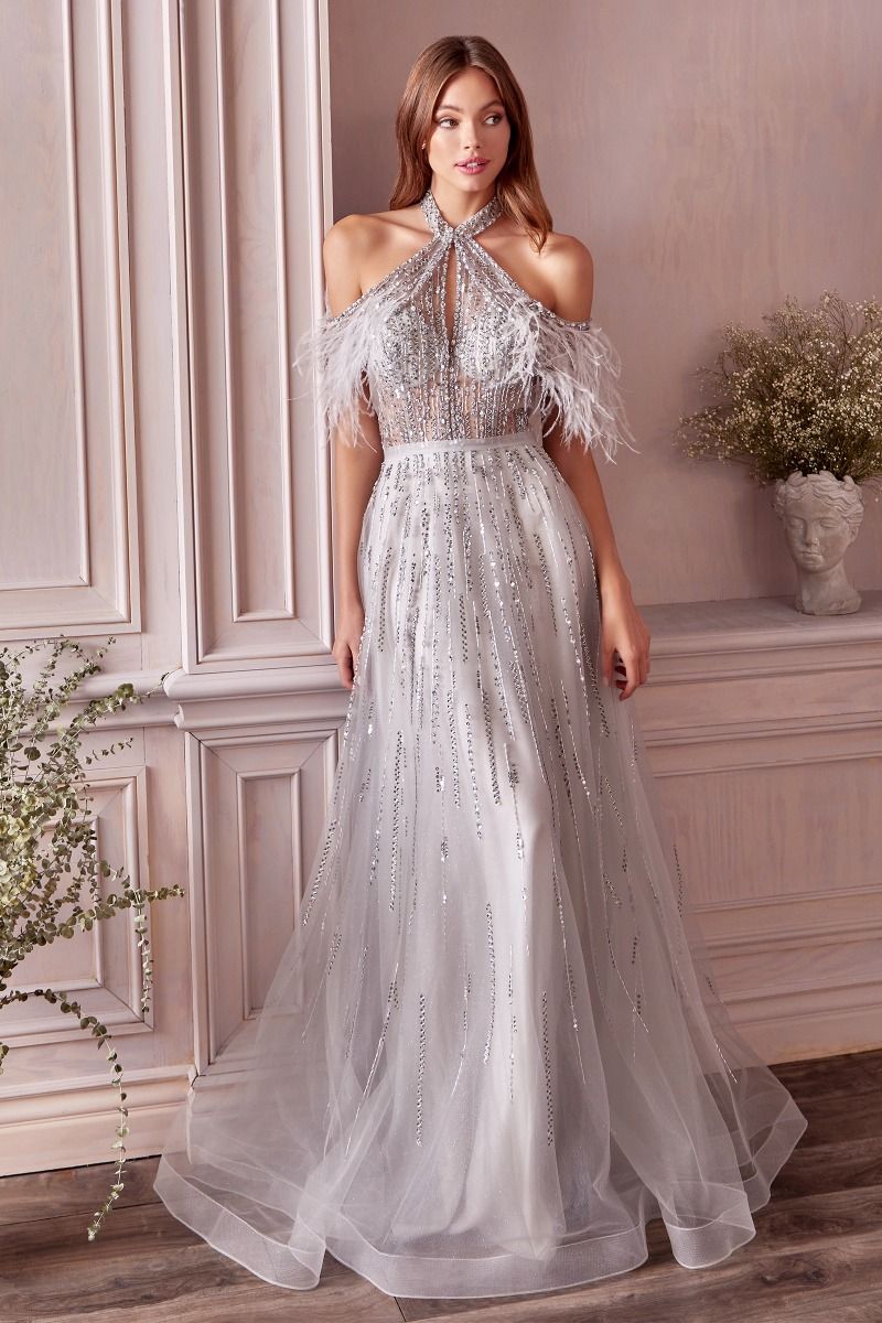 ANASTASIA FEATHER GOWN A1023