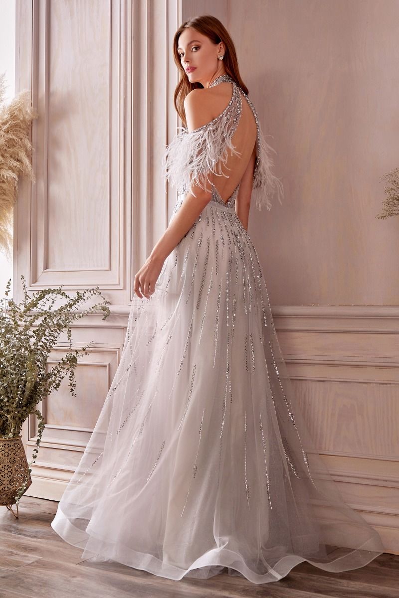 ANASTASIA FEATHER GOWN A1023