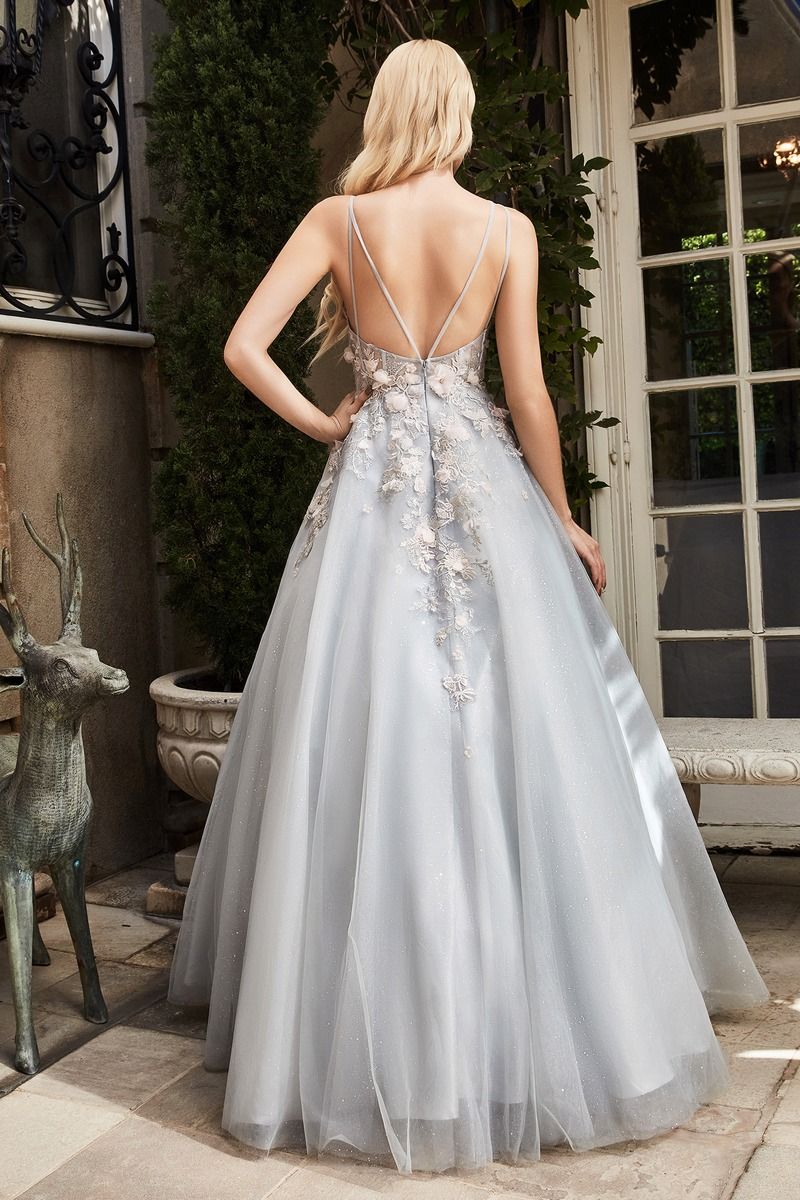 TIANA BLOSSOM APPLIQUE BALL GOWN