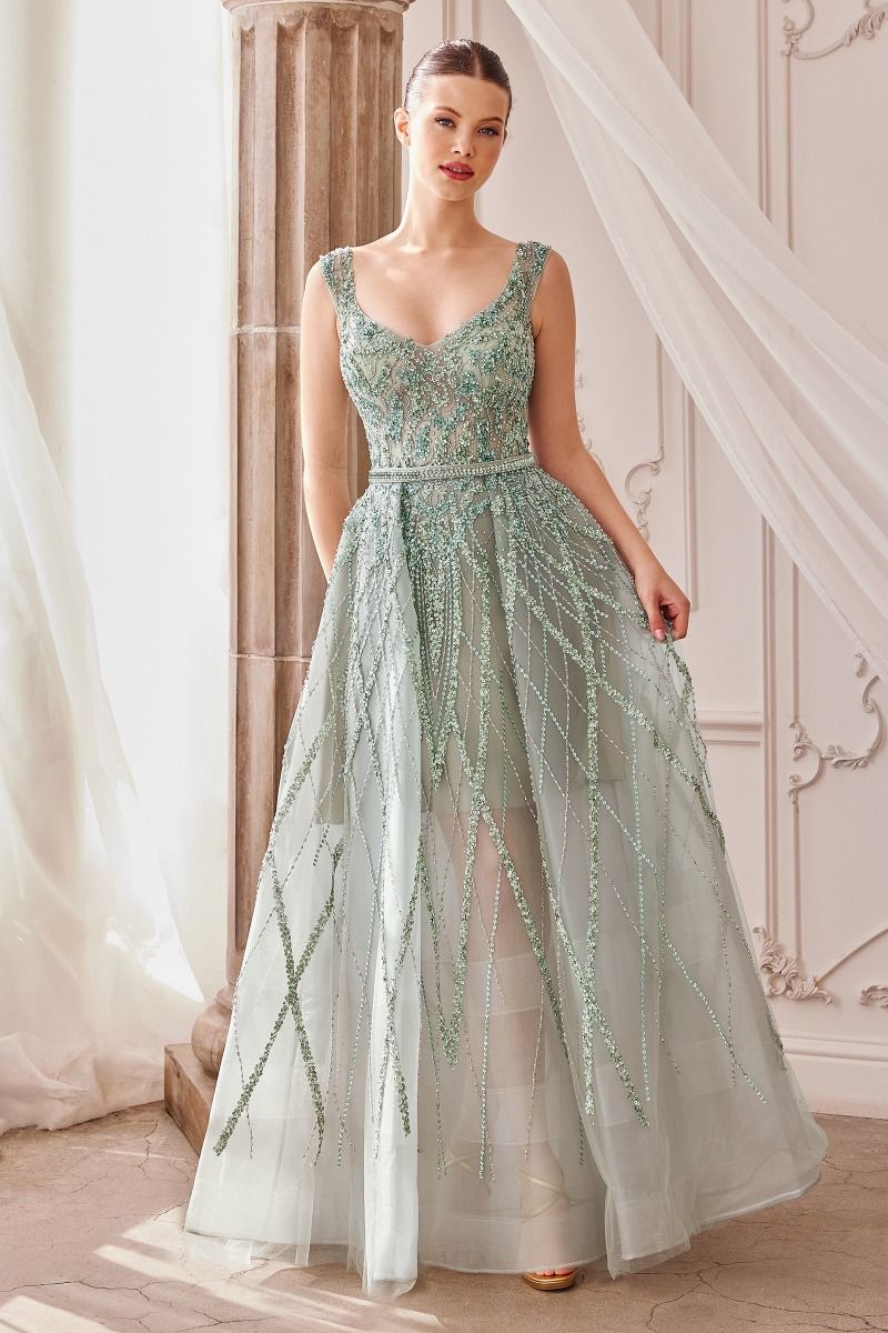 GEMMA JEWEL BEADED BALL GOWN A1091