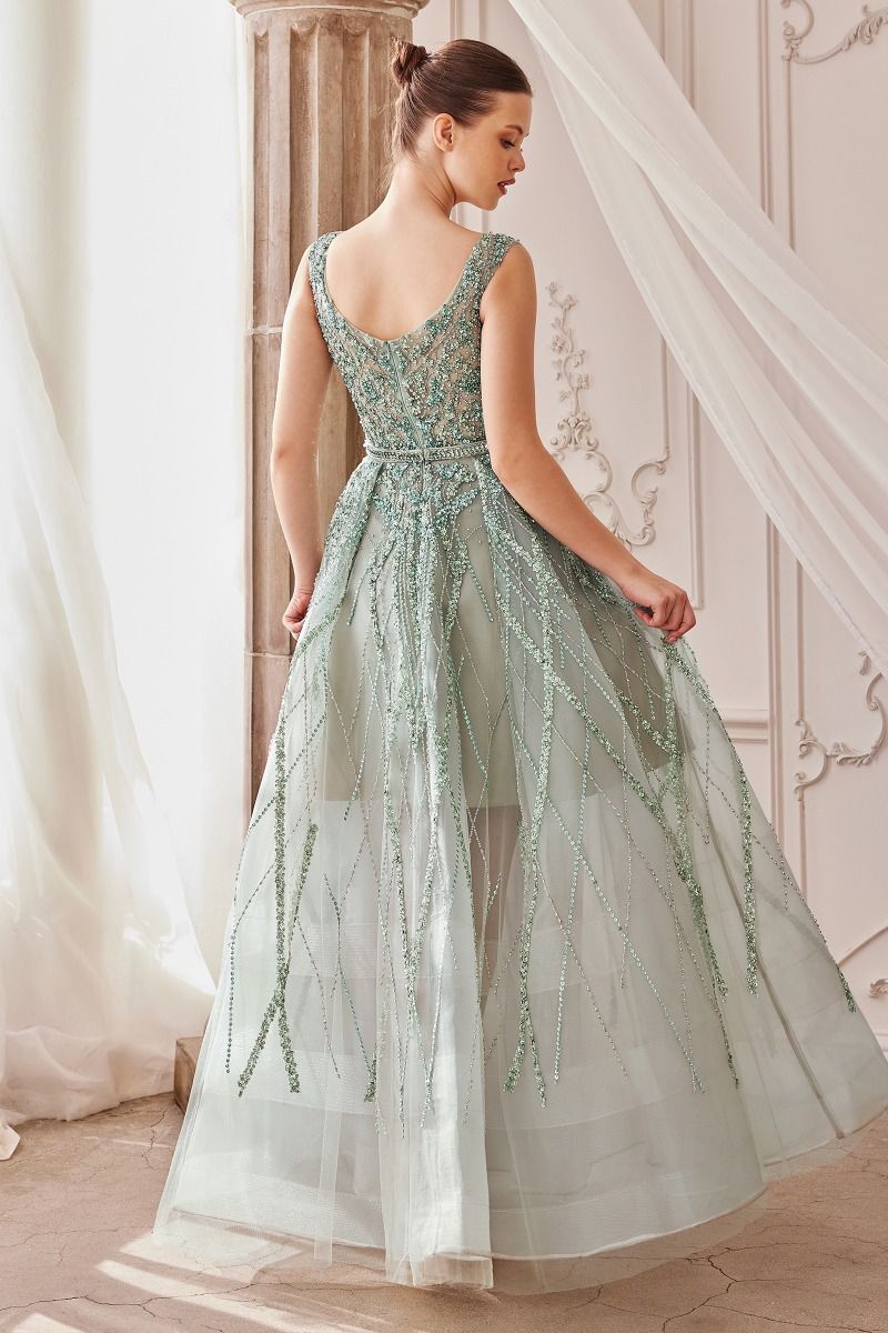 GEMMA JEWEL BEADED BALL GOWN A1091