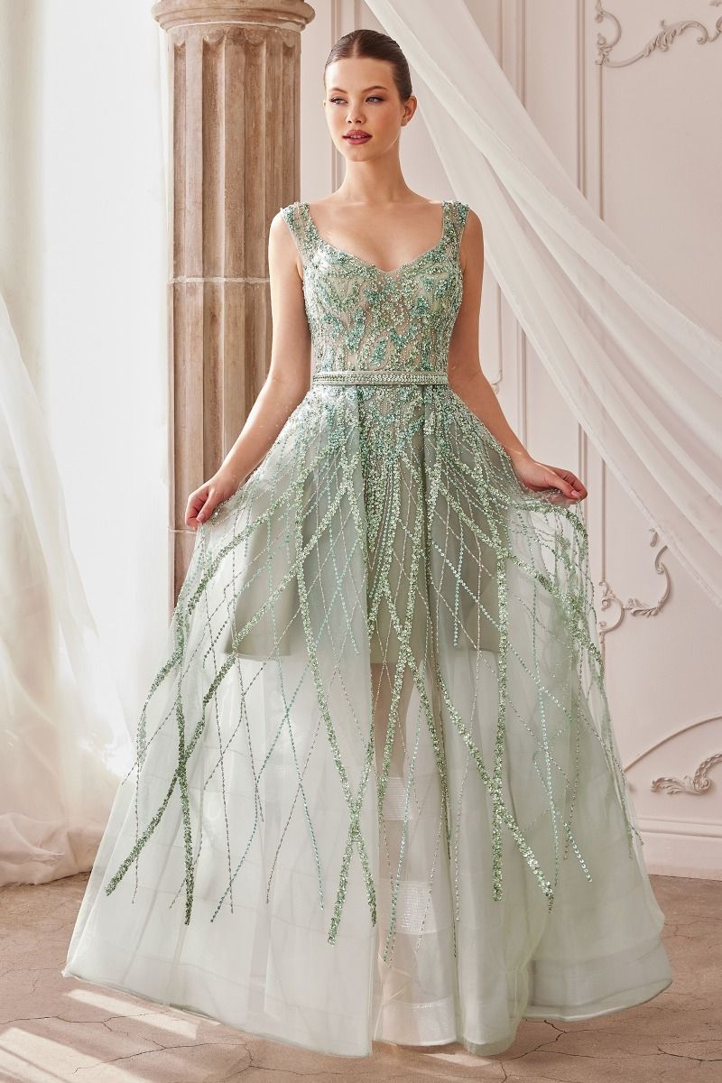 GEMMA JEWEL BEADED BALL GOWN A1091