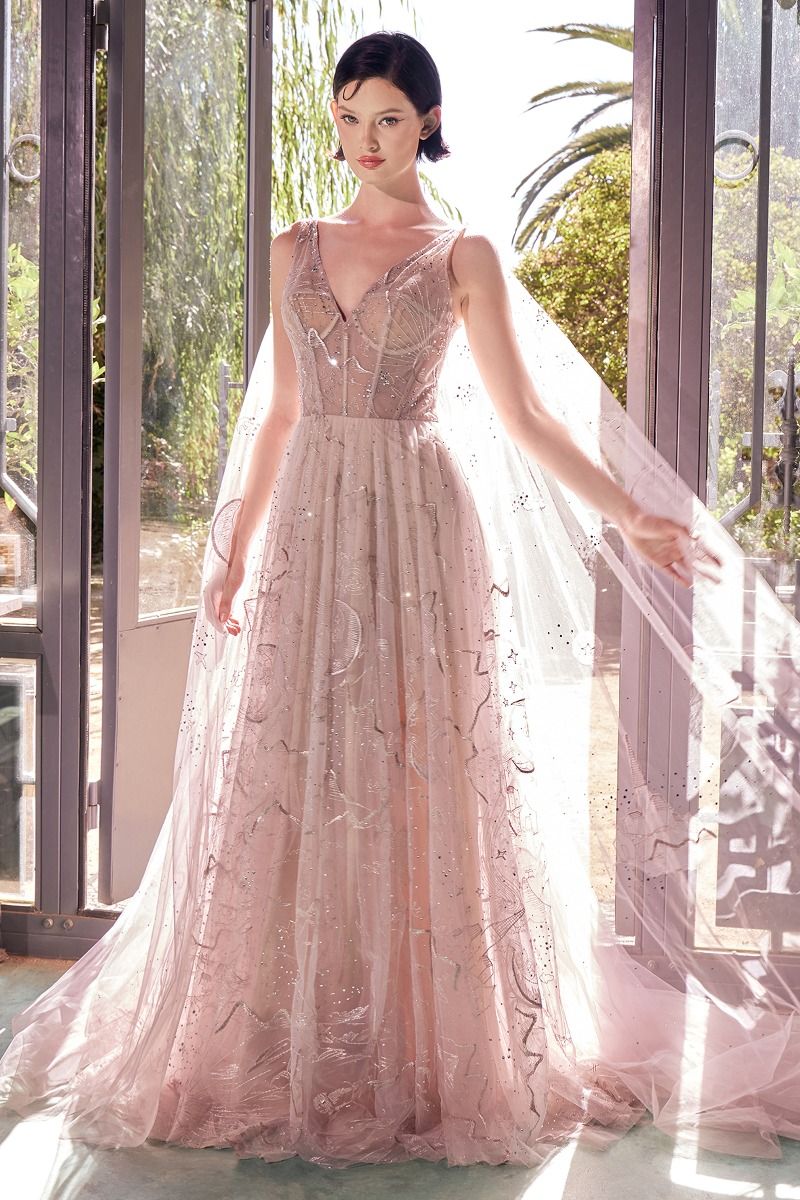 Cinderella Divine A1459 Nude Evening Gown – Sophisticated Glamour & Timeless Elegance