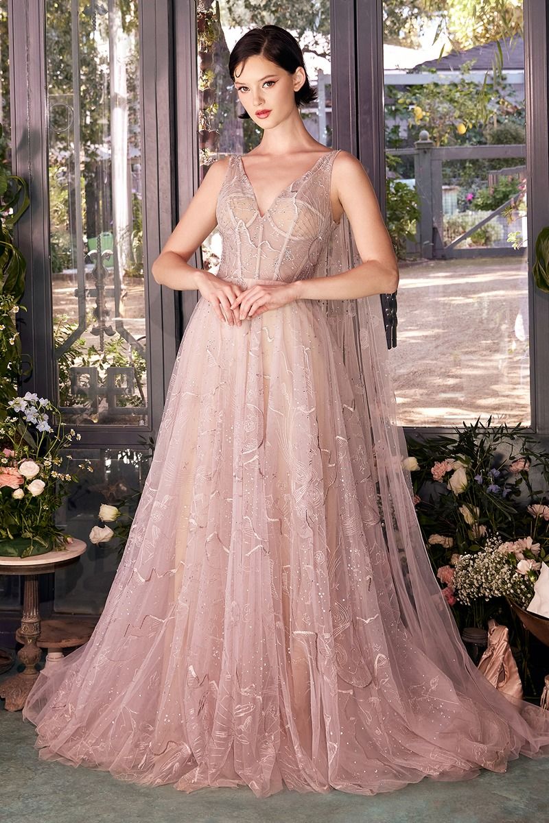 Cinderella Divine A1459 Nude Evening Gown – Sophisticated Glamour & Timeless Elegance