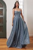 LACE UP CORSET GLITTER BALL GOWN CD252