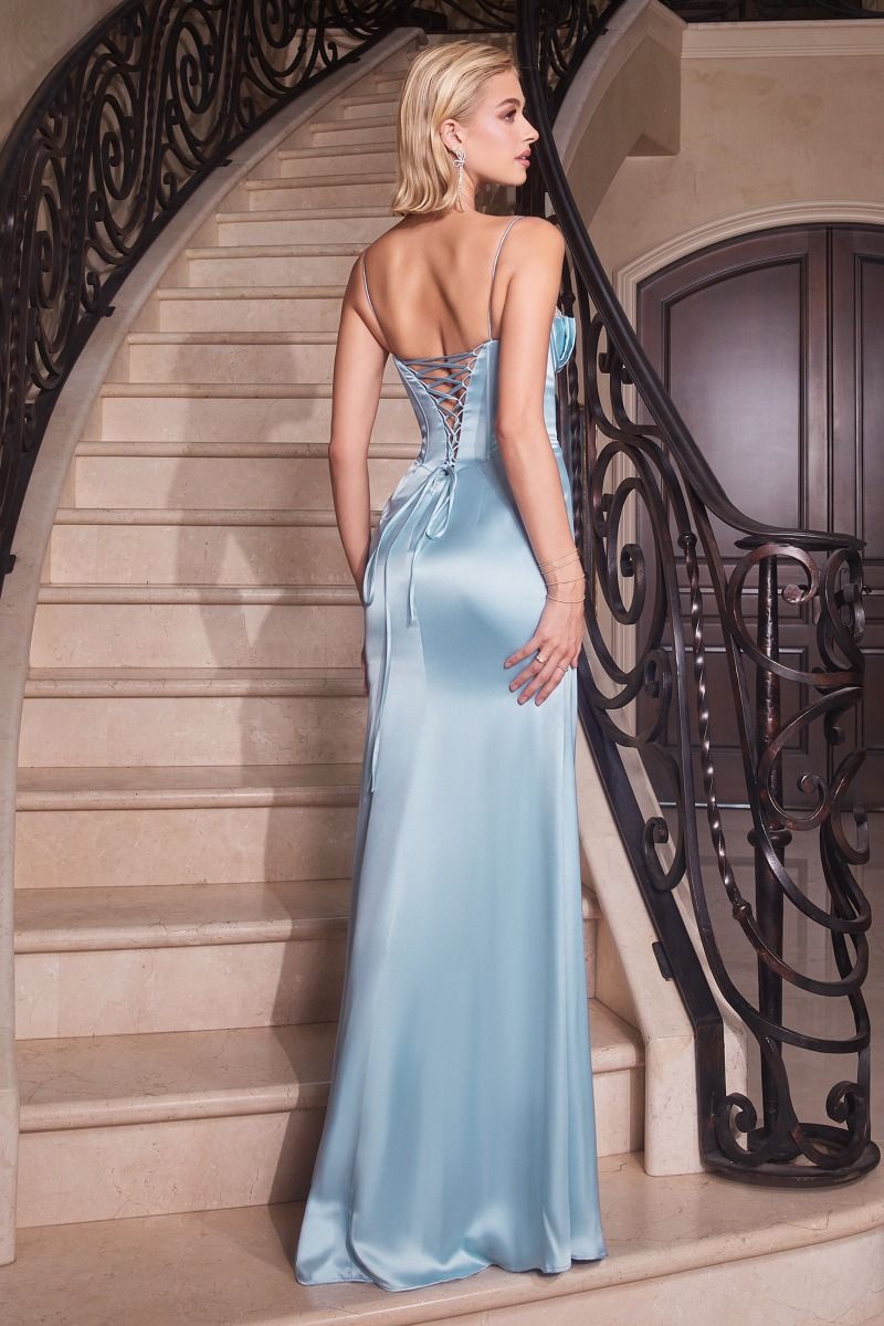 EMBELLISHED SATIN CORSET DRESS CD306