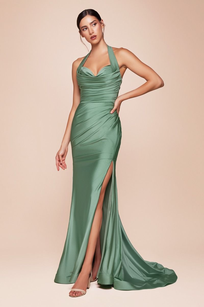 stretch satin dress CD796