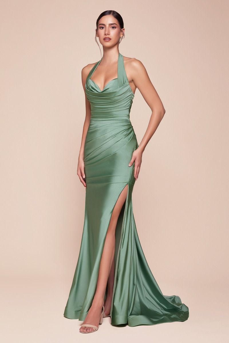 stretch satin dress CD796