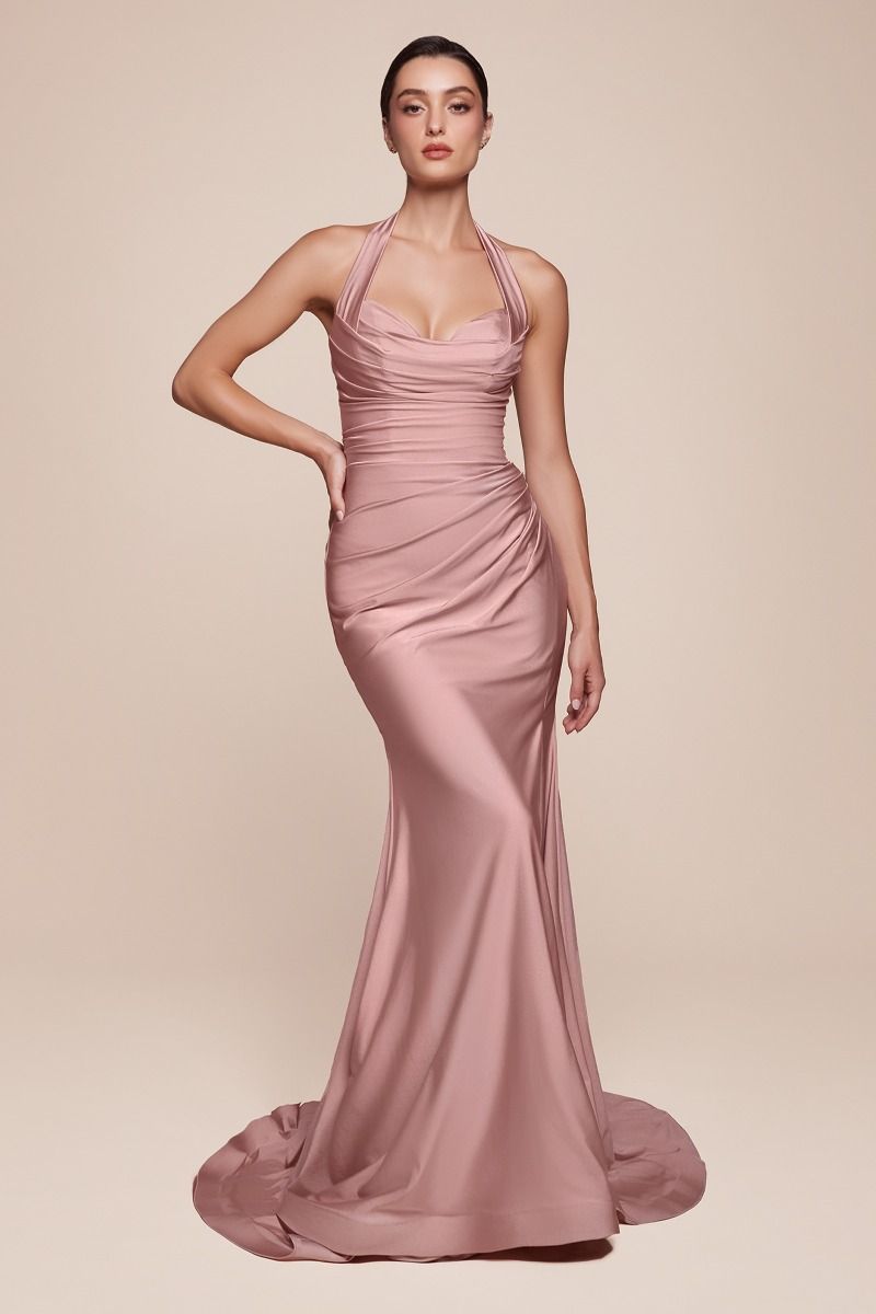 stretch satin dress CD796