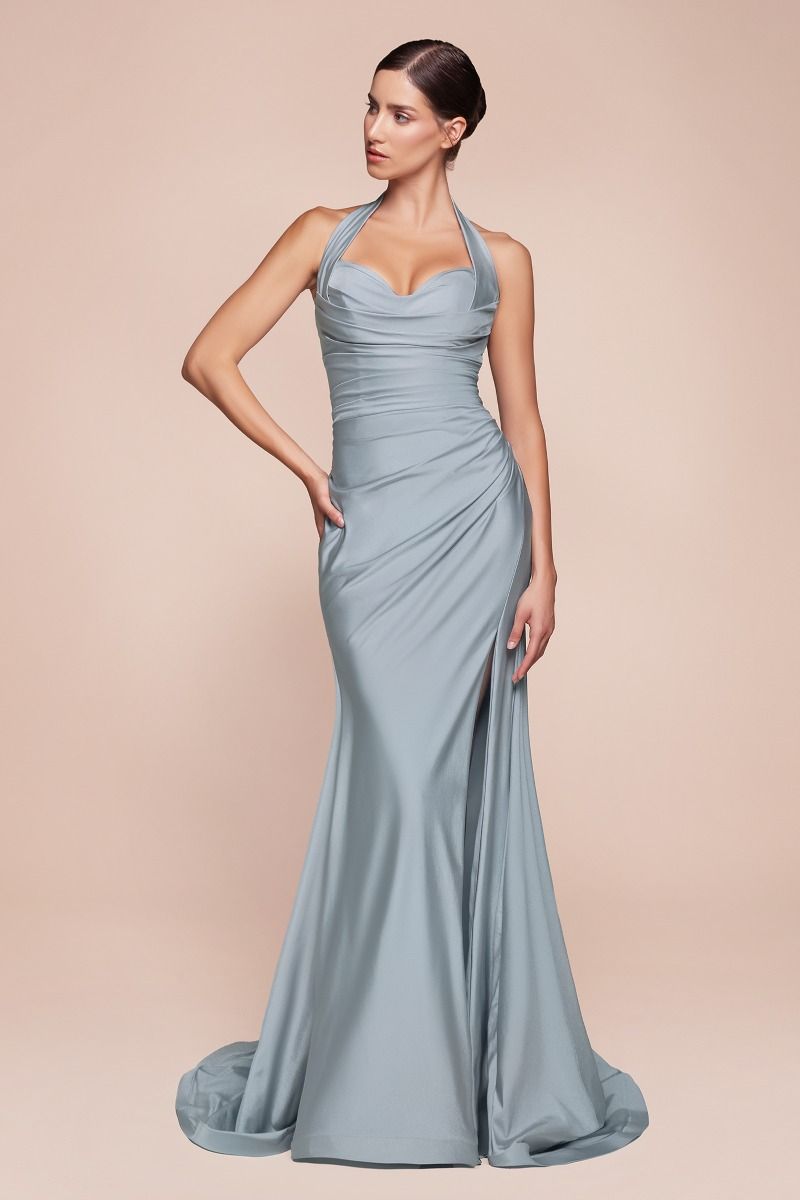 stretch satin dress CD796