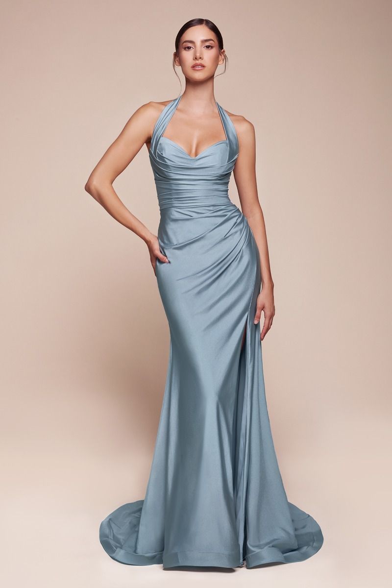 stretch satin dress CD796