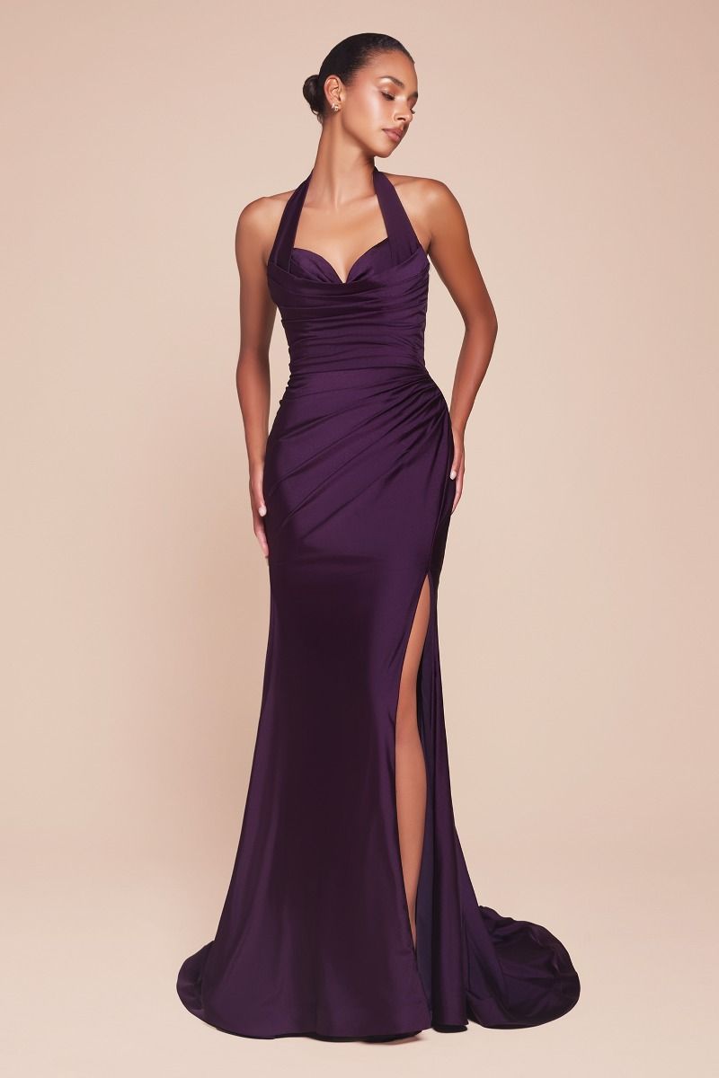 stretch satin dress CD796