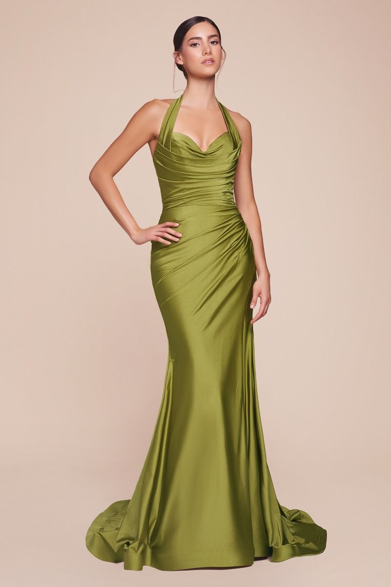 stretch satin dress CD796