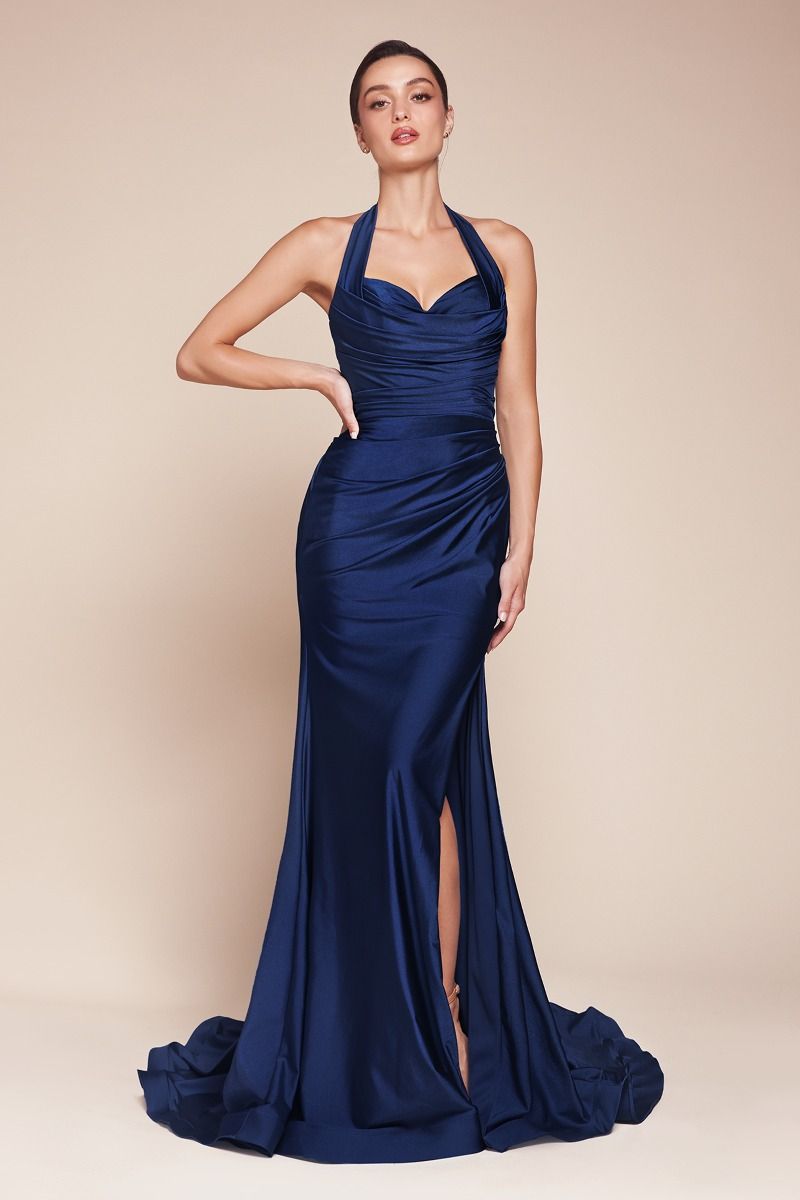 stretch satin dress CD796
