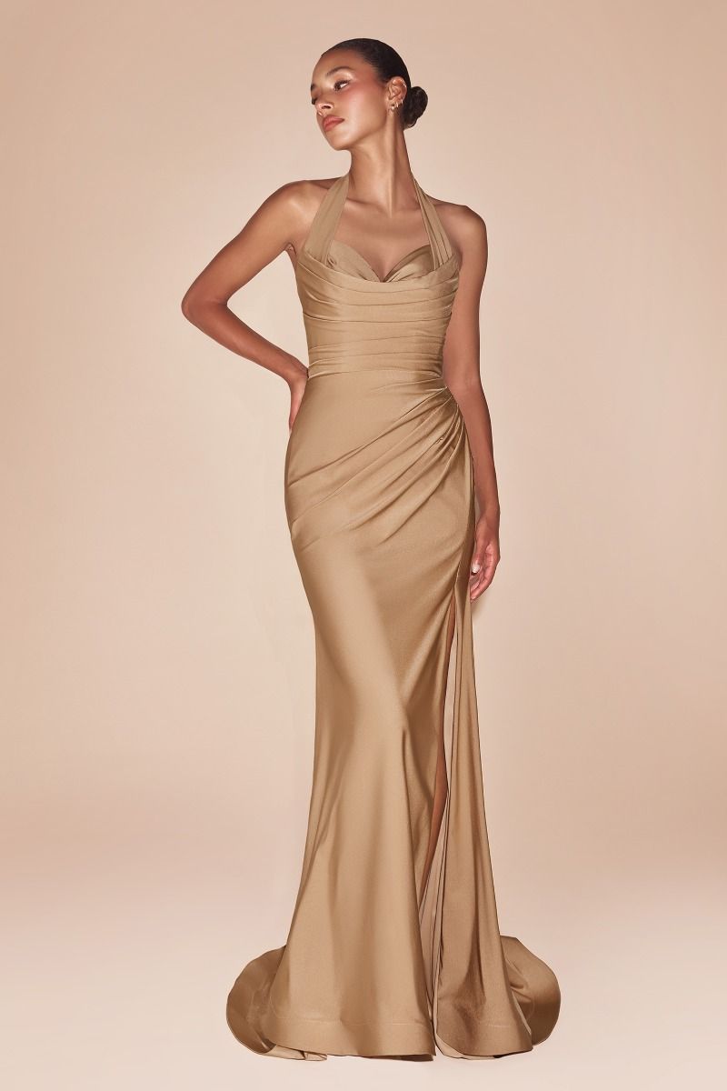 stretch satin dress CD796