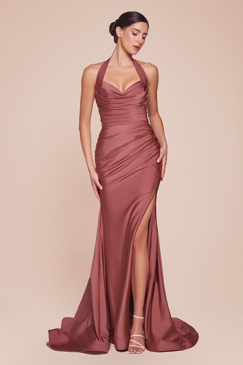 stretch satin dress CD796