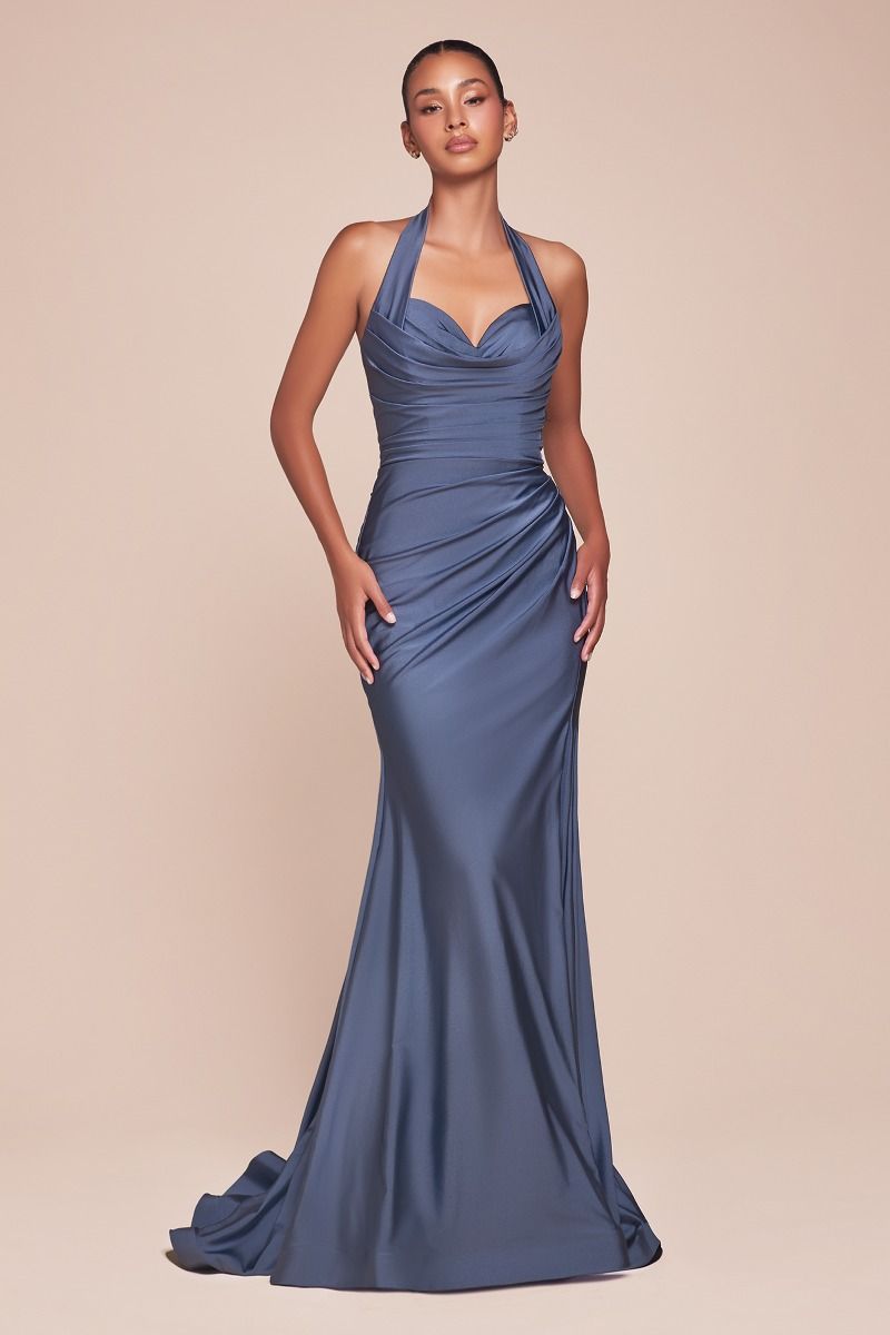 stretch satin dress CD796
