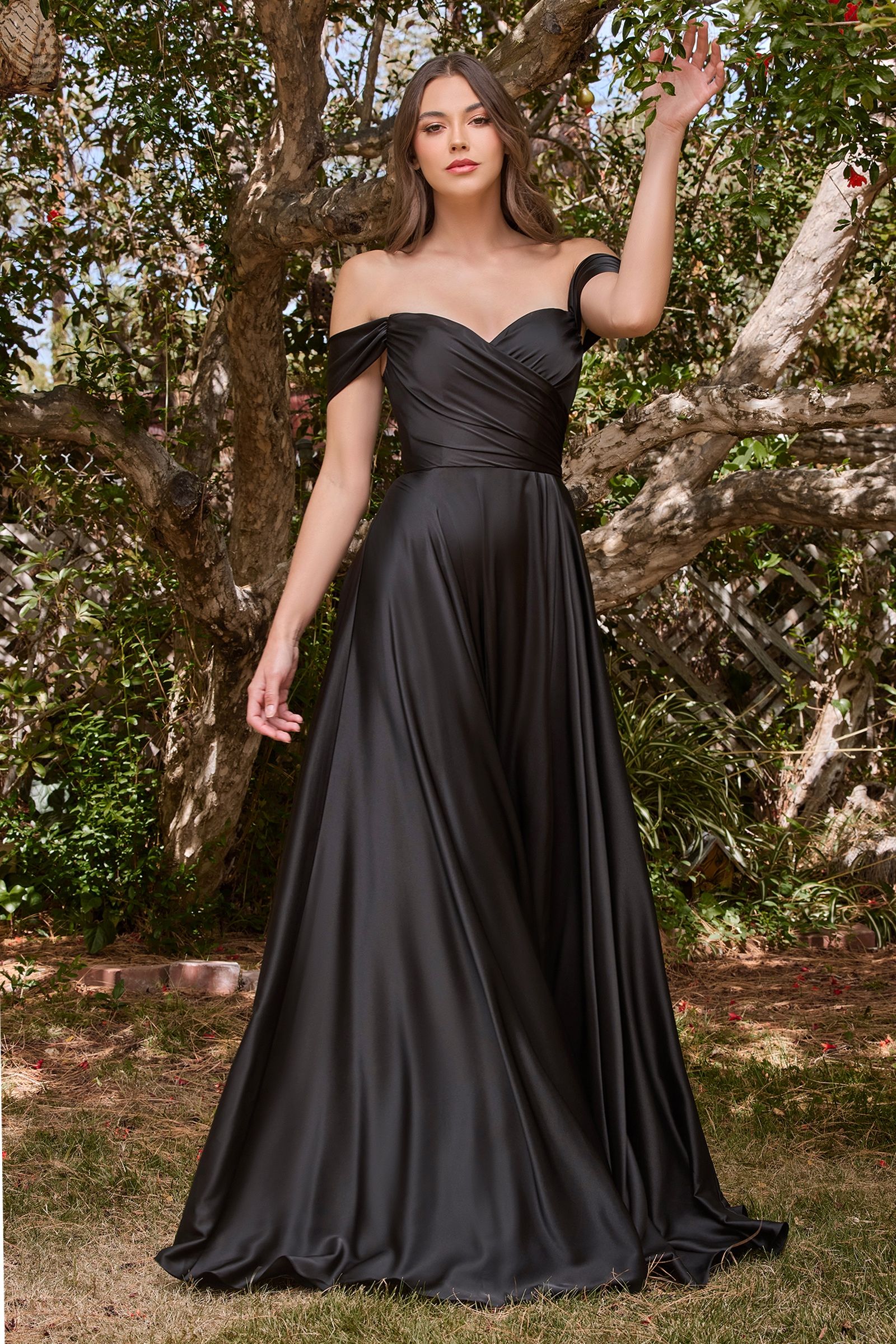 A-LINE SATIN OFF THE SHOULDER DRESS 7493 MARIGOLD DRESSES A-LINE SATIN OFF THE SHOULDER DRESS 7493 MARIGOLD DRESSES