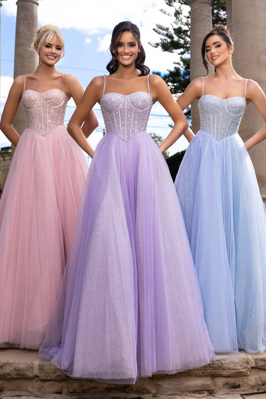 Romantic Off-Shoulder Evening Gown with Ruffled Skirt