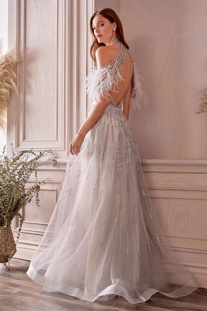 ANASTASIA FEATHER GOWN A1023