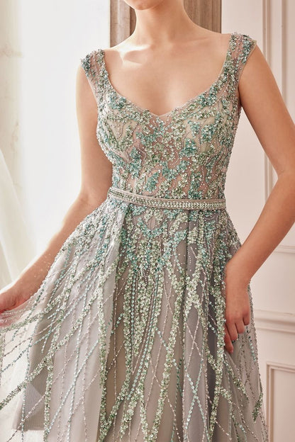 GEMMA JEWEL BEADED BALL GOWN A1091
