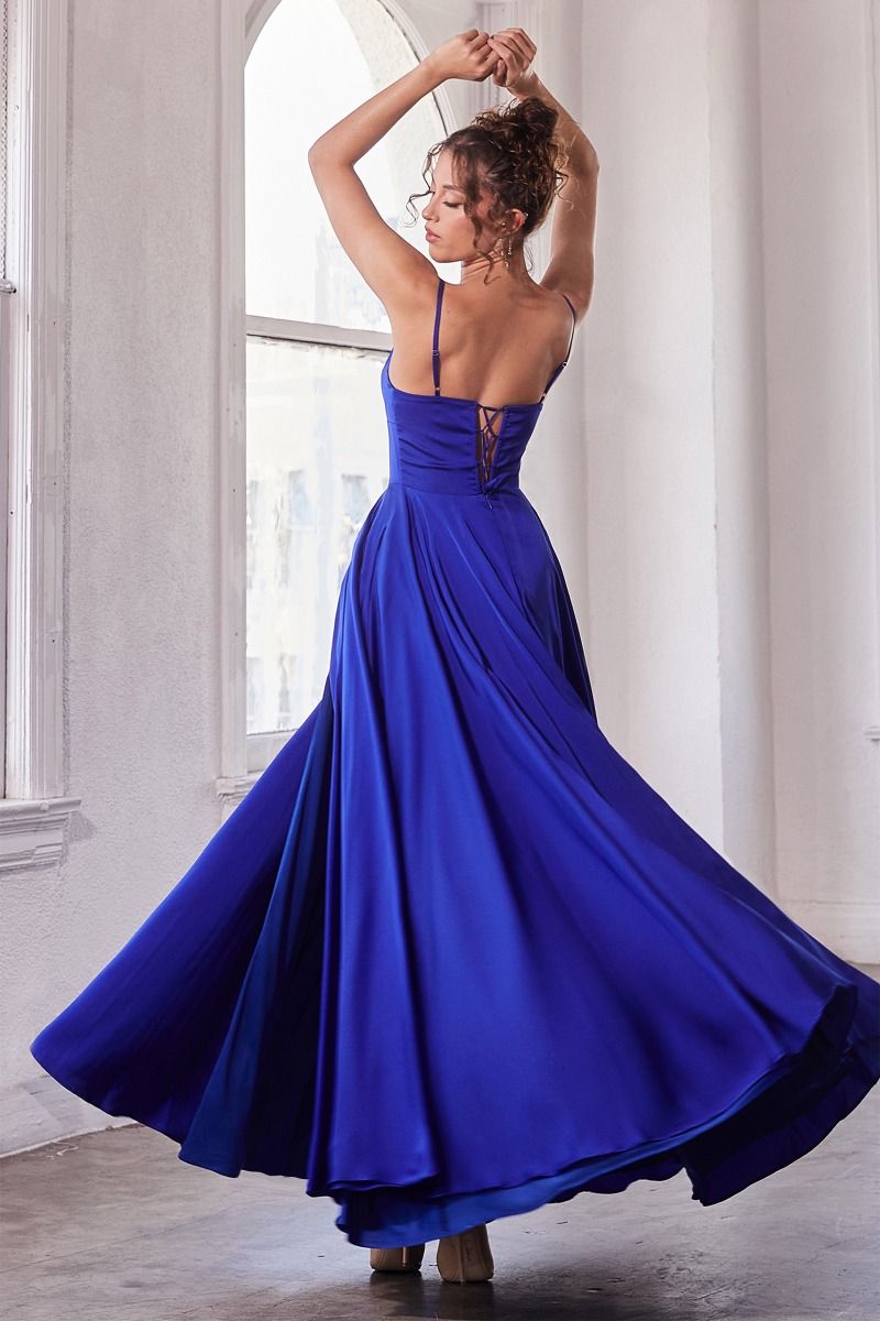 SATIN A-LINE GOWN B8402