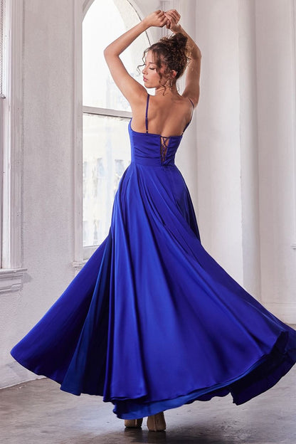 SATIN A-LINE GOWN B8402