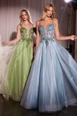 A-LINE LAYERED TULLE GOWN &amp; LACE EMBELLISHED BODICE  CC0881