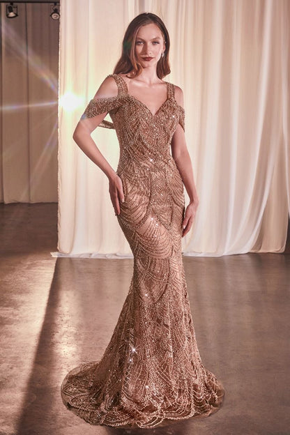 FULLY EMBELLISHED FIT & FLARE GOWN CC4020