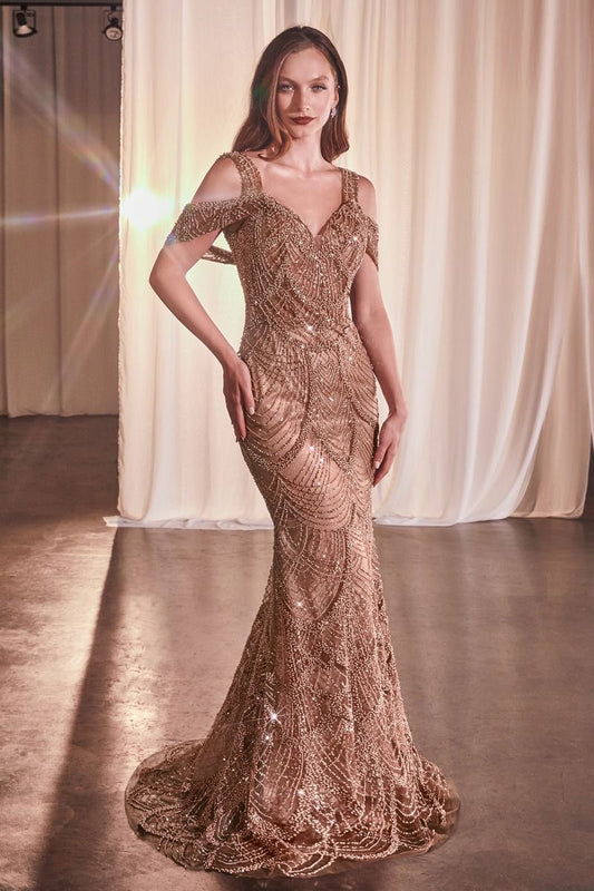 FULLY EMBELLISHED FIT & FLARE GOWN CC4020