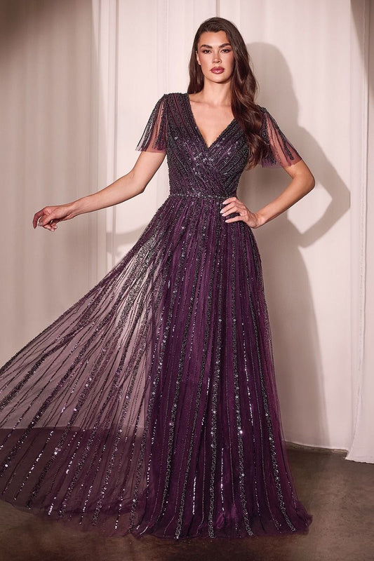 SEQUIN EMBELLISHED A-LINE DRESS CD0241