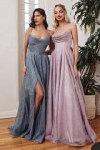 LACE UP CORSET GLITTER BALL GOWN CD252