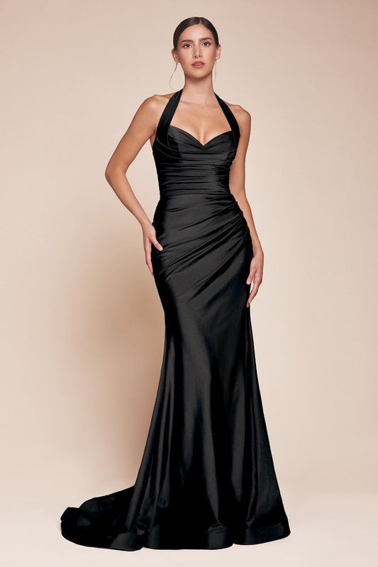 stretch satin dress CD796