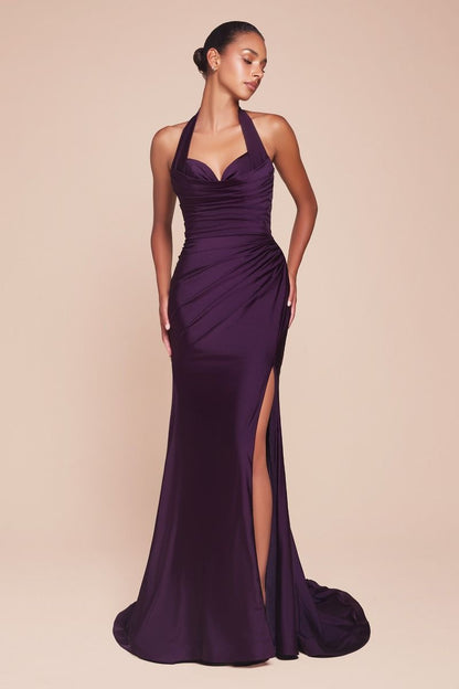 stretch satin dress CD796