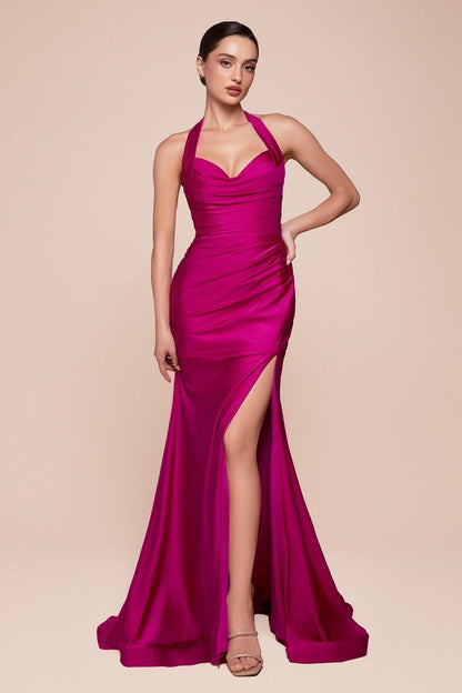 stretch satin dress CD796