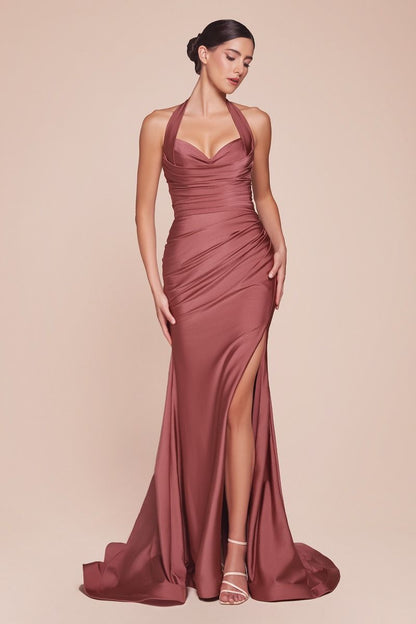 stretch satin dress CD796