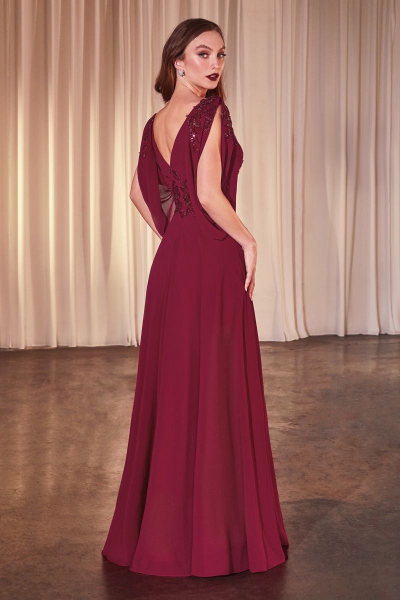 A-LIINE CHIFFON MODEST GOWN CDS508