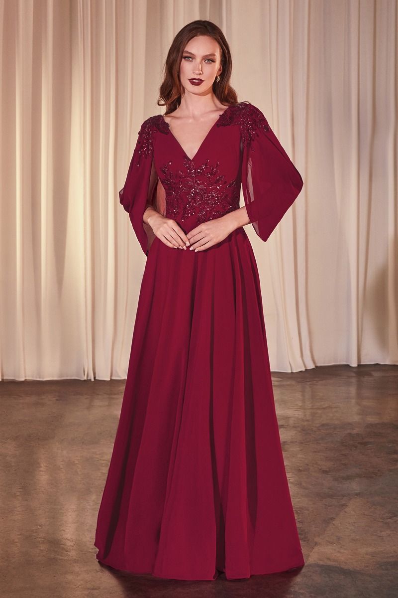 A-LIINE CHIFFON MODEST GOWN CDS508