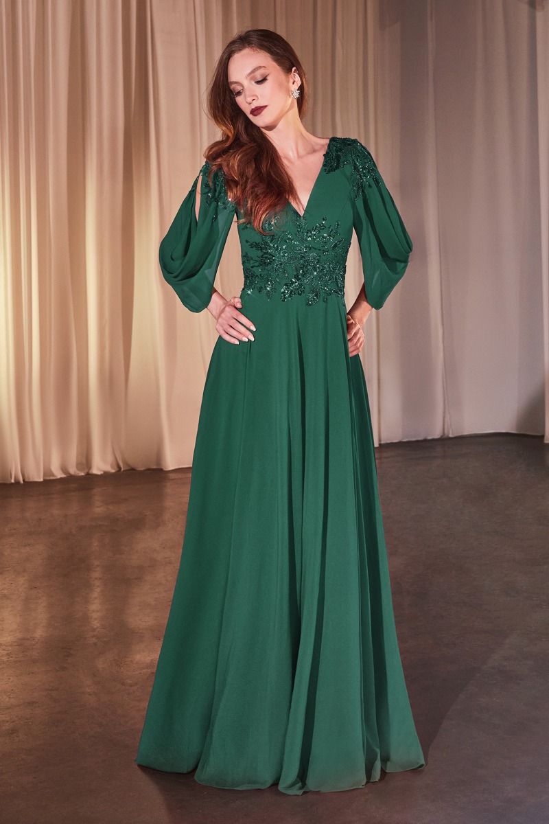 A-LIINE CHIFFON MODEST GOWN CDS508